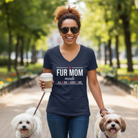 Load image into Gallery viewer, FUR MOM mode - V-Neck Jersey Cotton T-Shirt