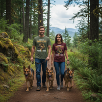 Load image into Gallery viewer, GERMAN SHEPHERD POWER &amp; PAWS - Graphic Crewneck T-shirt | Gildan® 5000